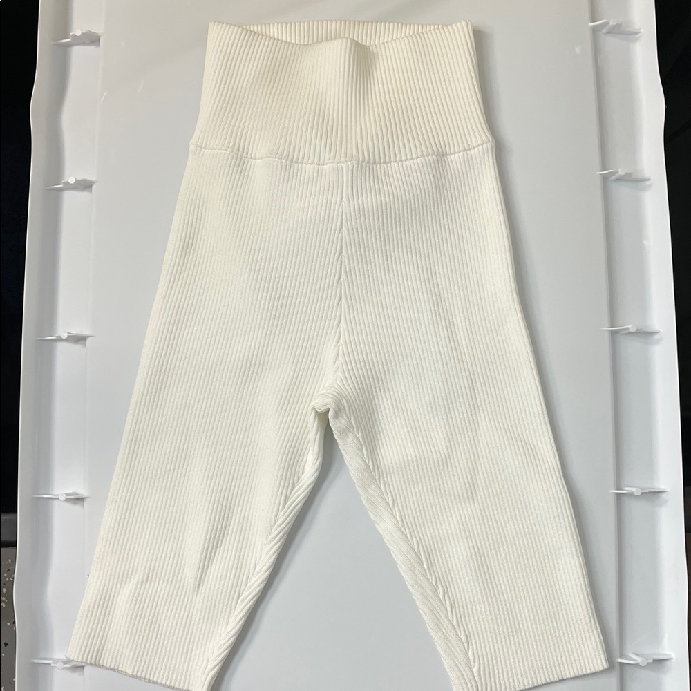 525 America Ribbed White Biker Shorts size XS NWT